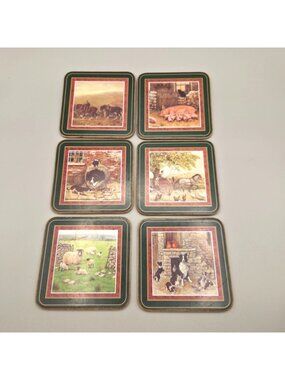 All Creatures Great & Small James Herriot Coasters With Green Borders Set of 6